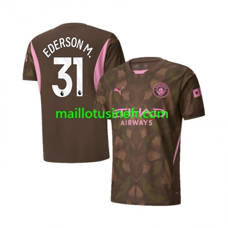 Maillot de Foot Manchester City Ederson M 31 Gardien Domicile 2024-25